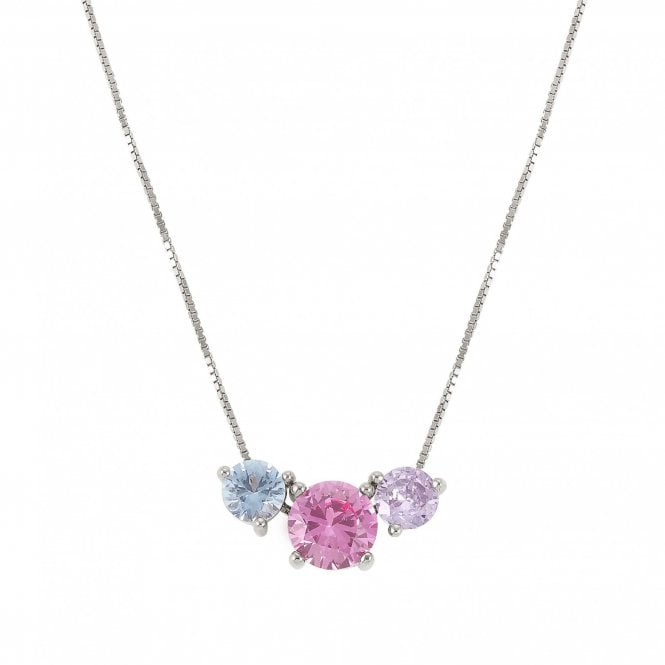 Nomination  Colour Wave Trilogy Coloured CZ Sterling Silver Necklace 1.8x0.7cm, 40-46cm