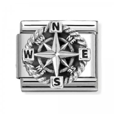 Nomination Compass Silver Shine Charm