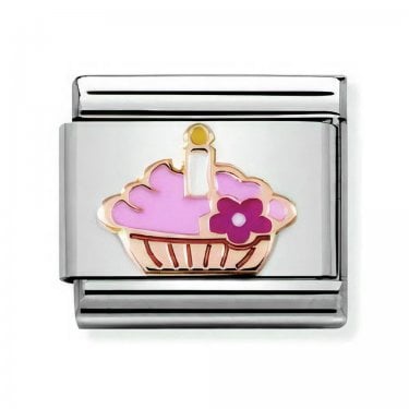 Nomination Cupcake with Candle Rose Gold Charm