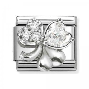 Nomination CZ Clover Silver Shine Charm