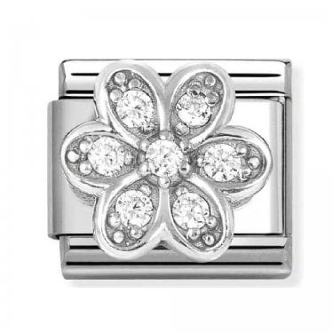 Nomination CZ Daisy Silver Shine Charm