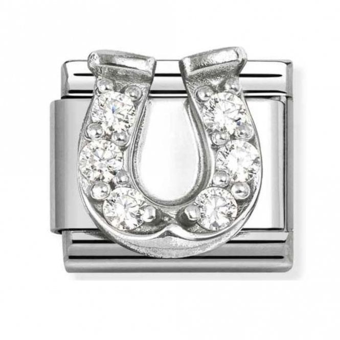 Nomination  CZ Danish Horseshoe Silver Shine Charm