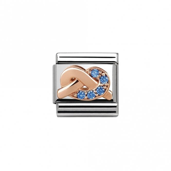 Nomination  CZ Light Blue Knot Rose Gold 