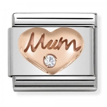 Nomination CZ Mum Heart Rose Gold