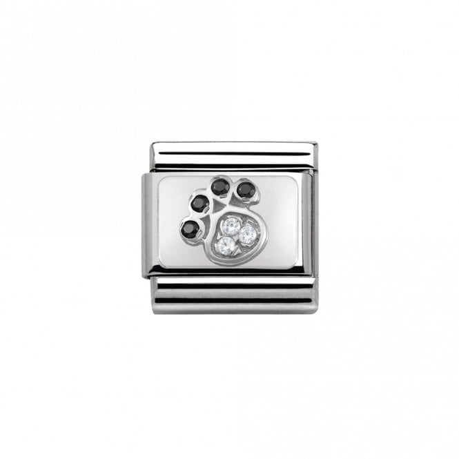 Nomination  CZ Paw with Black Toes Silver Shine