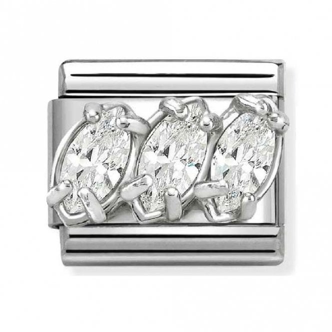 Nomination  CZ Trilogy Silver Shine Charm