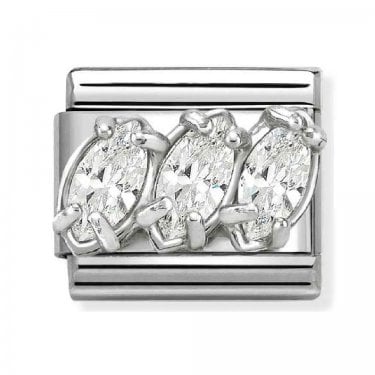Nomination CZ Trilogy Silver Shine Charm