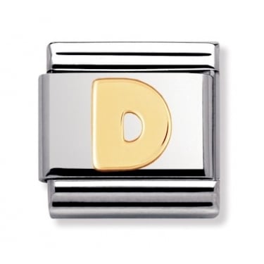 Nomination D Initial Yellow Gold 