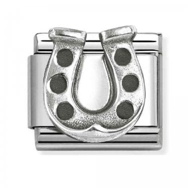 Nomination Danish Horseshoe Silver Shine Charm