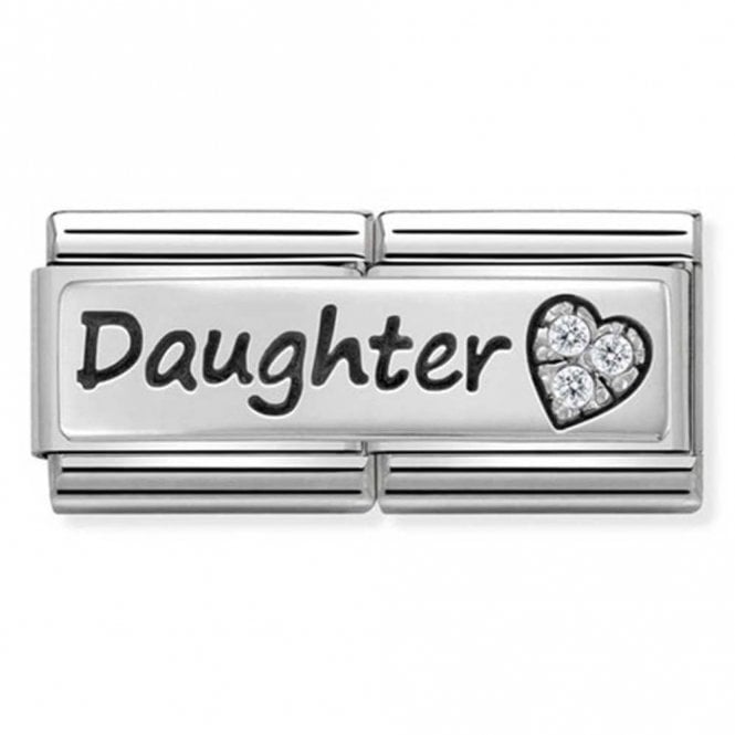 Nomination  Daughter CZ Double Silver Shine