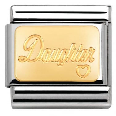 Nomination Daughter with Heart Yellow Gold