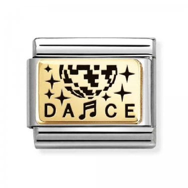 Nomination Disco Ball Dance Yellow Gold Charm