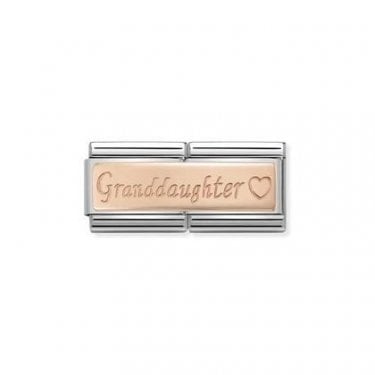 Nomination Double Granddaughter Heart Rose Gold 