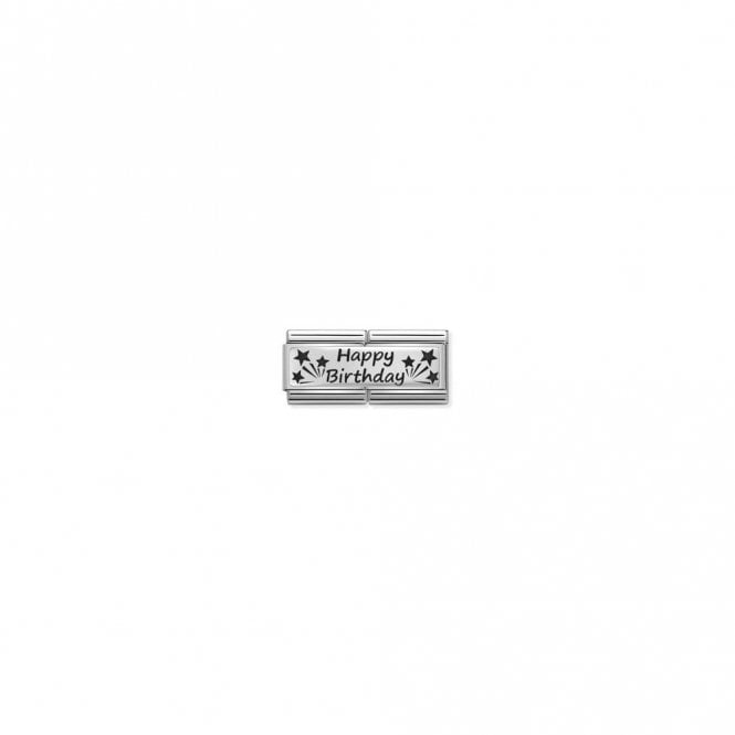Nomination  Double Happy Birthday Silver Shine Charm