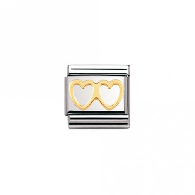 Nomination  Double Heart Yellow Gold 