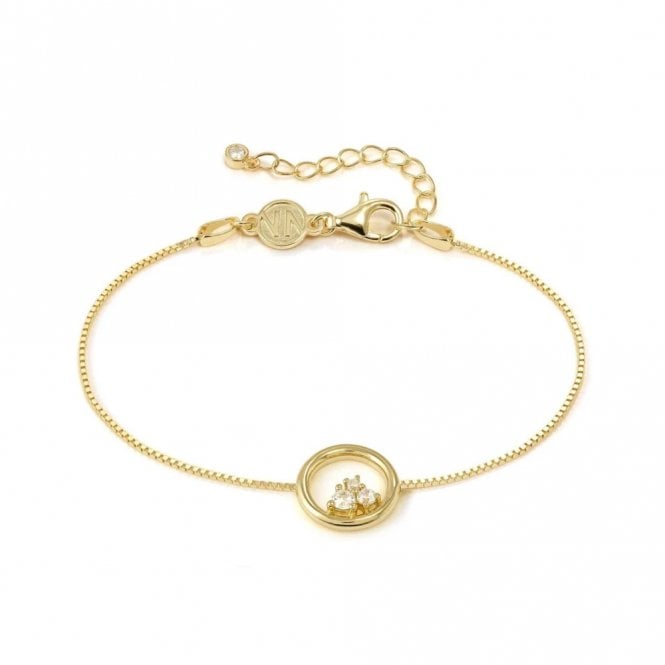 Nomination  Dreams Beats CZ Circle Gold Tone Bracelet 1.1 x 1.1cm, 15-18cm