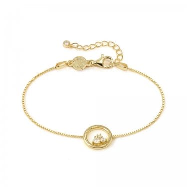Nomination Dreams Beats CZ Circle Gold Tone Bracelet 1.1 x 1.1cm, 15-18cm
