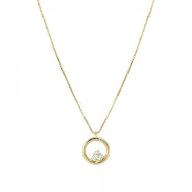 Nomination Dreams Beats CZ Circle Gold Tone Necklace 38-44cm