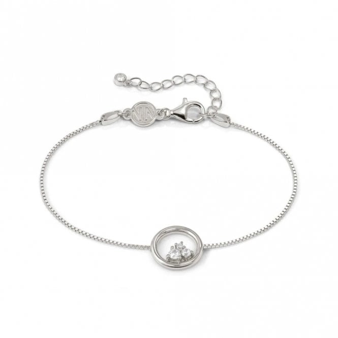 Nomination  Dreams Beats CZ Circle Sterling Silver Bracelet 1.1 x 1.1cm, 15-18cm