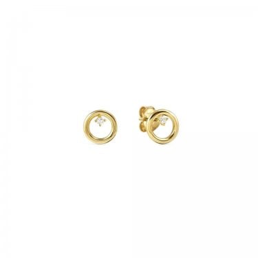 Nomination Dreams Beats CZ Circle Yellow Gold Tone Stud Earrings