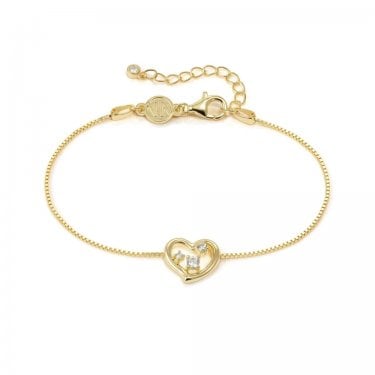 Nomination Dreams Beats CZ Heart Gold Tone Bracelet 1.1 x 1.0cm, 15-18cm