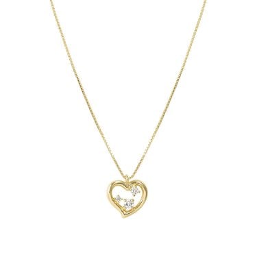Nomination Dreams Beats CZ Heart Gold Tone Necklace 1 x 1.1cm, 38-44cm
