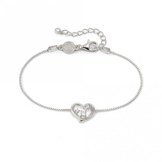 Nomination  Dreams Beats CZ Heart Sterling Silver Bracelet 15-18cm