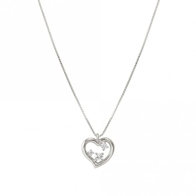 Nomination  Dreams Beats CZ Heart Sterling Silver Necklace 1.1 x 1.0cm, 38-44cm
