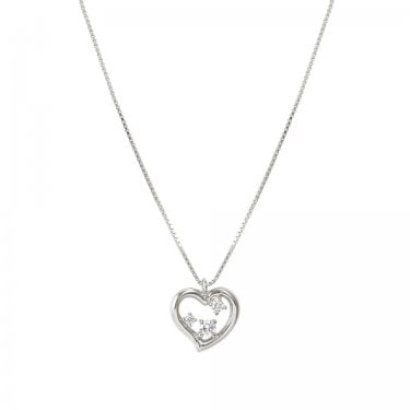 Nomination Dreams Beats CZ Heart Sterling Silver Necklace 1.1 x 1.0cm, 38-44cm