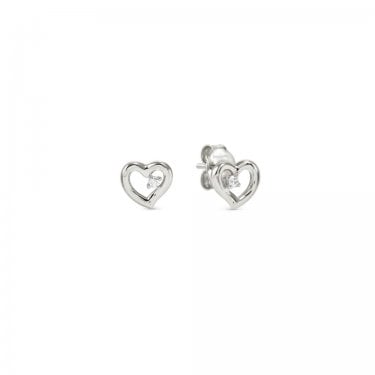 Nomination Dreams Beats CZ Heart Sterling Silver Stud Earrings