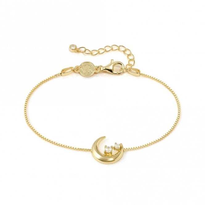 Nomination  Dreams Beats CZ Moon Gold Tone Bracelet 1.0cm x 1.0cm, 15-18cm
