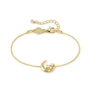Nomination Dreams Beats CZ Moon Gold Tone Bracelet 1.0cm x 1.0cm, 15-18cm