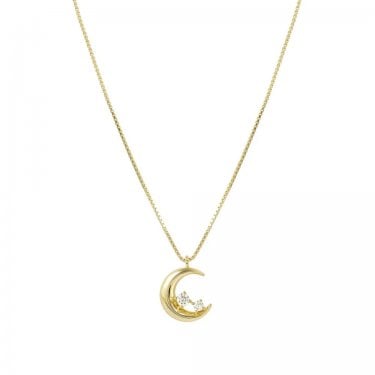 Nomination Dreams Beats CZ Moon Gold Tone Necklace 38-44cm