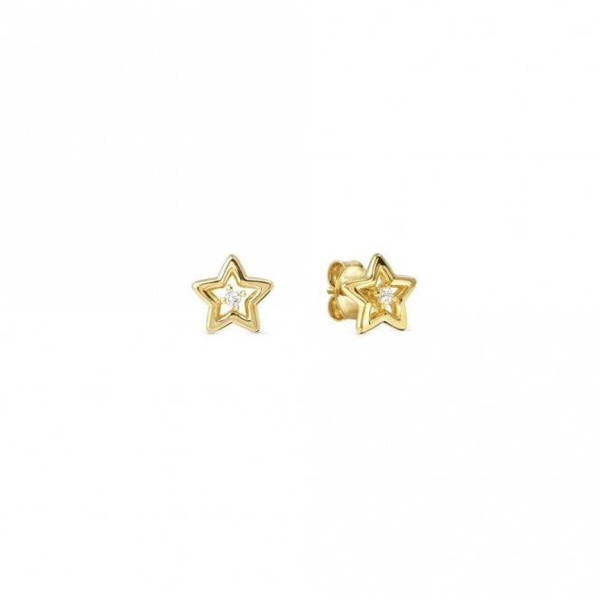 Nomination  Dreams Beats CZ Star Gold Tone Stud Earrings