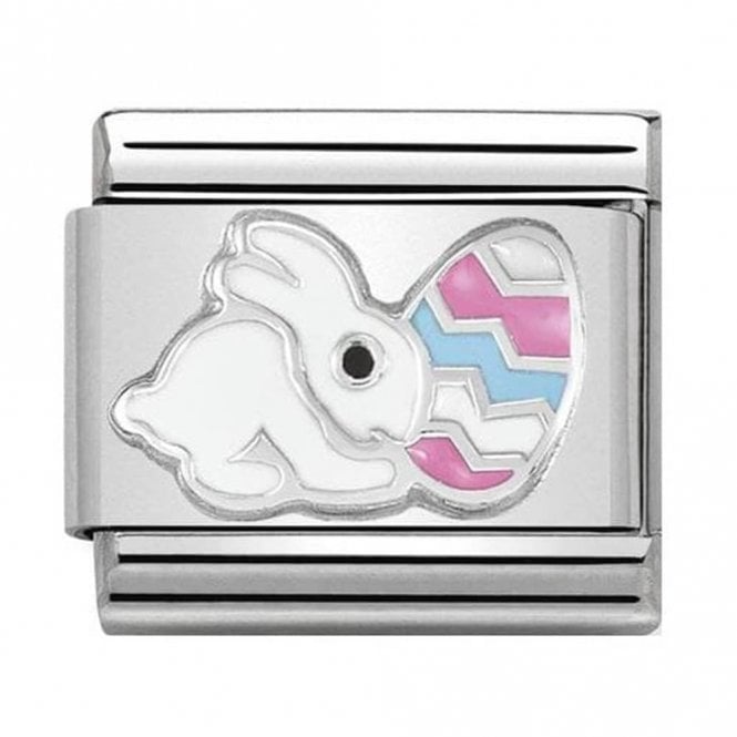 Nomination  Easter Bunny With Egg Silver Shine