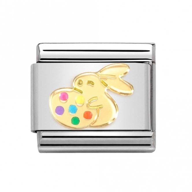 Nomination  Easter Rabbit with Egg Yellow Gold Charm