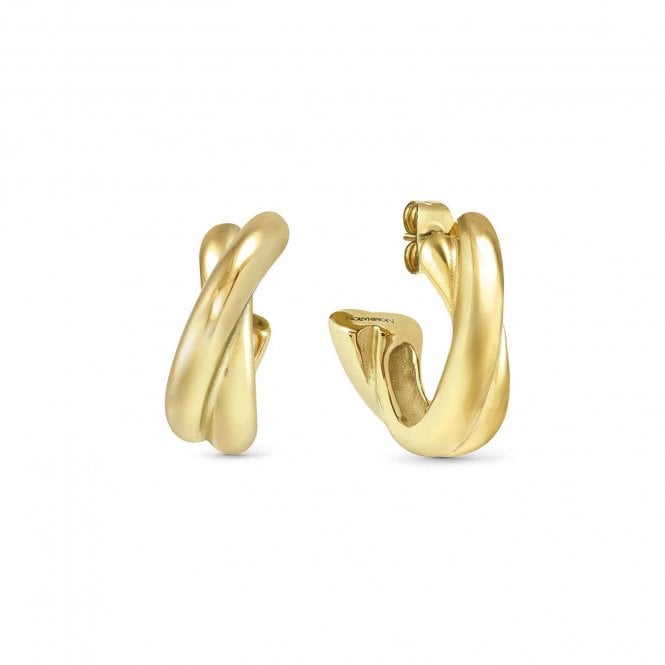 Nomination  Ecclettica Crisscross Gold Tone Hoop Earrings 22mm
