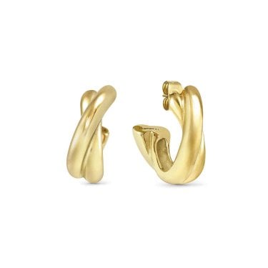 Nomination Ecclettica Crisscross Gold Tone Hoop Earrings 22mm
