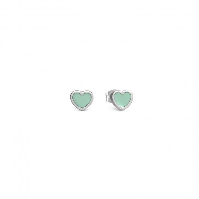 Nomination  Emosfere Mint Green Enamel Heart Stud Earrings 0.7 x 0.6cm