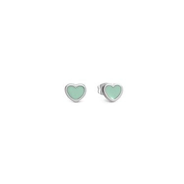 Nomination Emosfere Mint Green Enamel Heart Stud Earrings 0.7 x 0.6cm