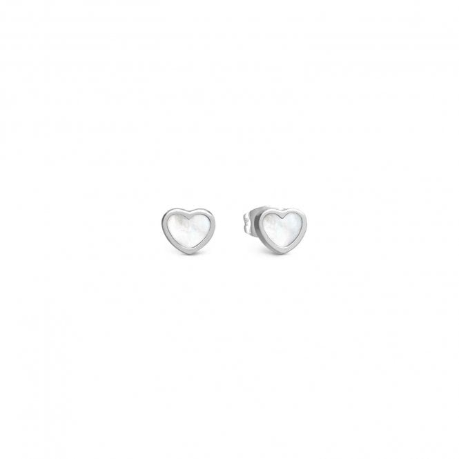 Nomination  Emosfere Mother of Pearl Enamel Heart Stud Earrings 0.7 x 0.6cm