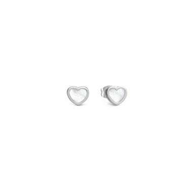 Nomination Emosfere Mother of Pearl Enamel Heart Stud Earrings 0.7 x 0.6cm