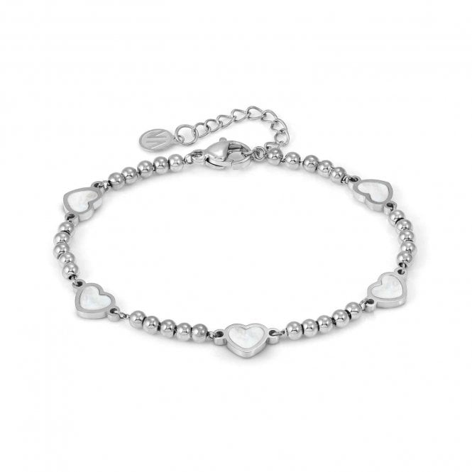 Nomination  Emosfere Mother of Pearl Enamel Multi Hearts Beaded Bracelet 0.7 x 0.6cm, 16-19cm