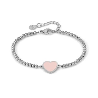 Nomination Emosfere Pink Enamel Heart Beaded Bracelet 1.2 x 1.05cm, 15-18cm