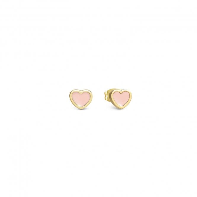 Nomination  Emosfere Pink Enamel Heart Gold Tone Stud Earrings 0.7 x 0.6cm