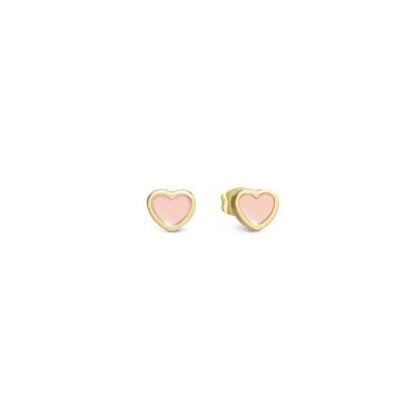 Nomination Emosfere Pink Enamel Heart Gold Tone Stud Earrings 0.7 x 0.6cm