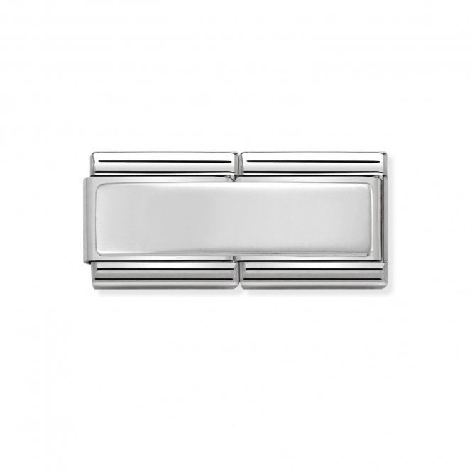 Nomination  Engravable Plate Double Silver Shine Charm 