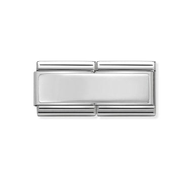 Nomination Engravable Plate Double Silver Shine Charm 