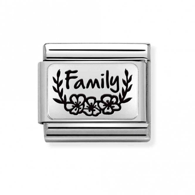 Nomination  Family Flowers Silver Shine Charm