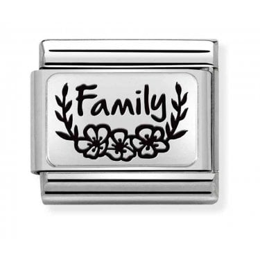 Nomination Family Flowers Silver Shine Charm